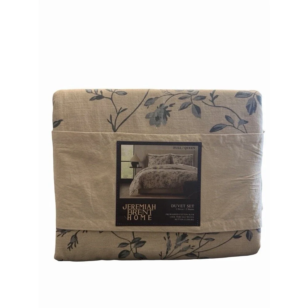 Jeremiah Brent Palacio Floral Duvet Cover Set Full Queen 3pc Cotton NEW $86.90